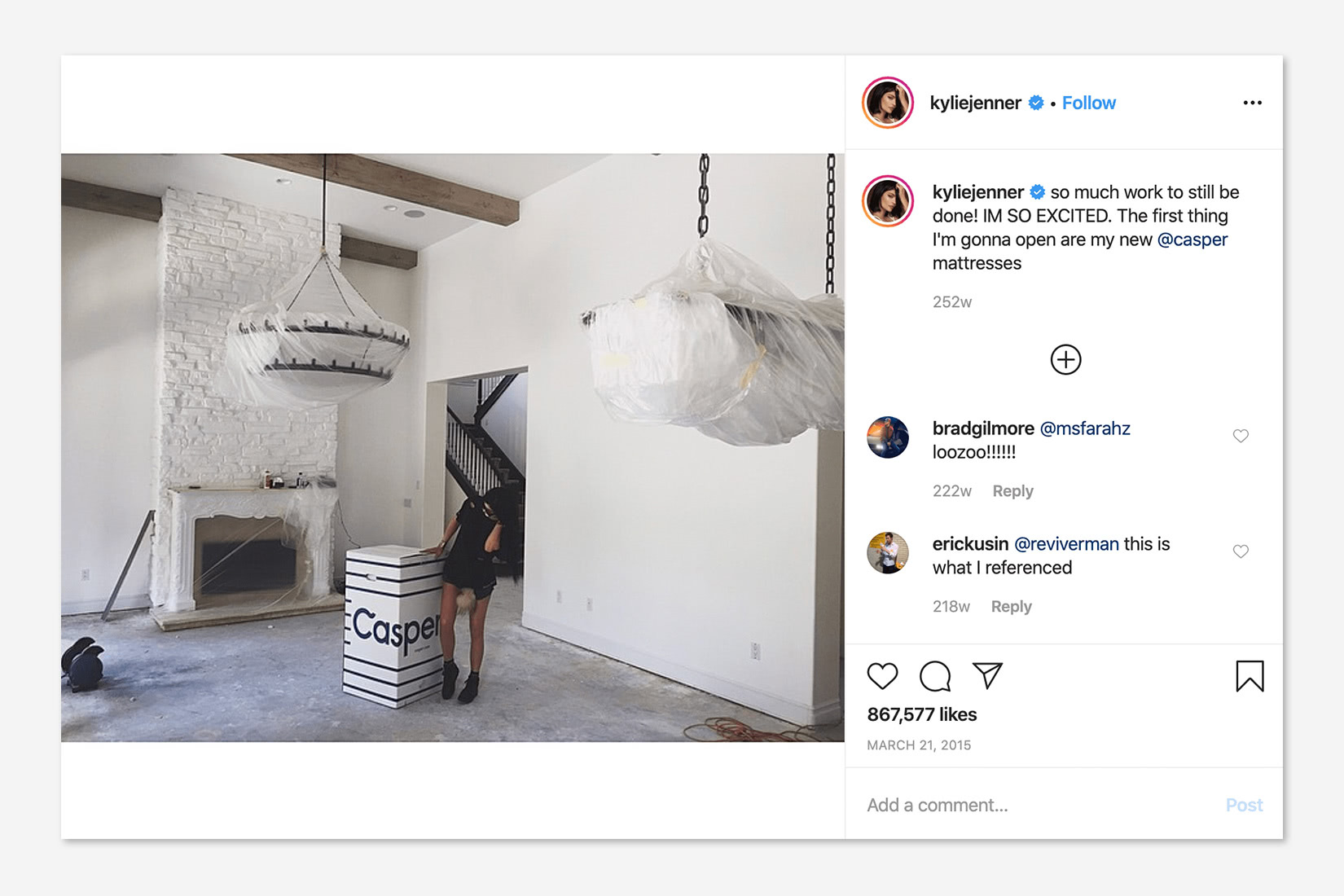 Kylie Jenner Casper Instagram post DTC luxe - Luxe Digital