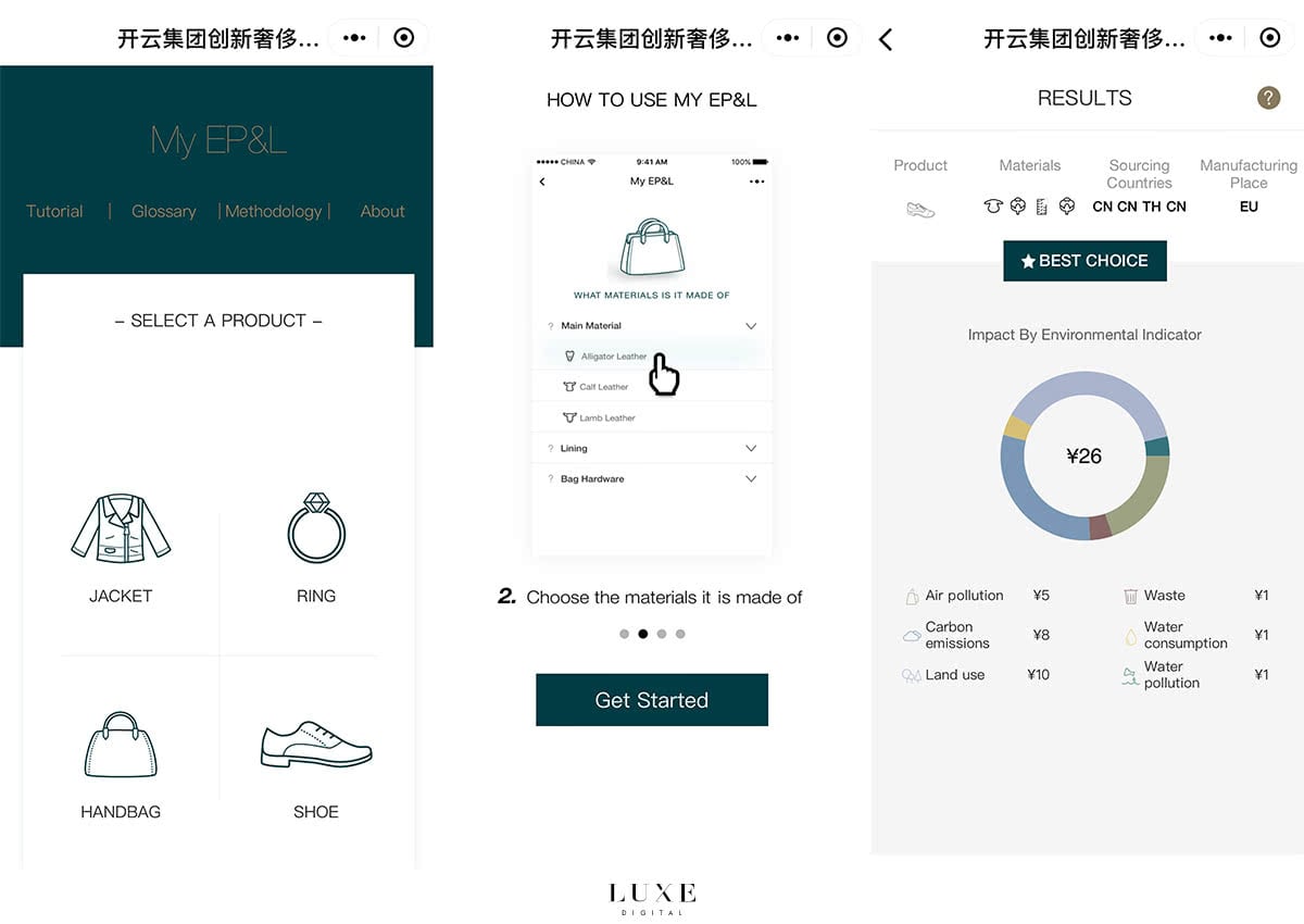 Luxe Digital luxe Chine WeChat Kering durabilité mini-programme