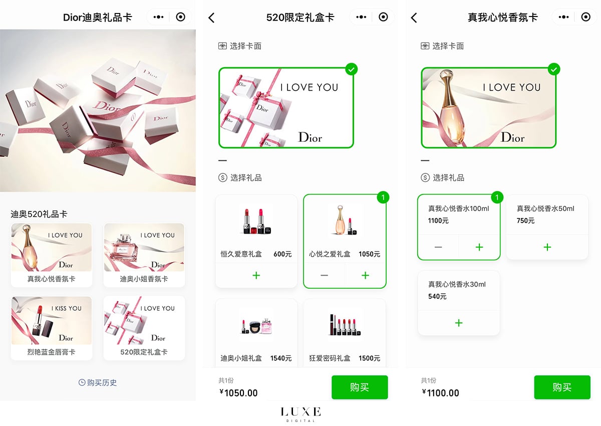 Luxe Digital luxe Chine WeChat Dior mini-programme