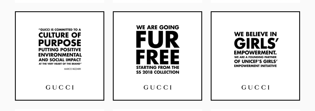 Gucci valeurs conscientes Luxe Digital mode de luxe Millennials