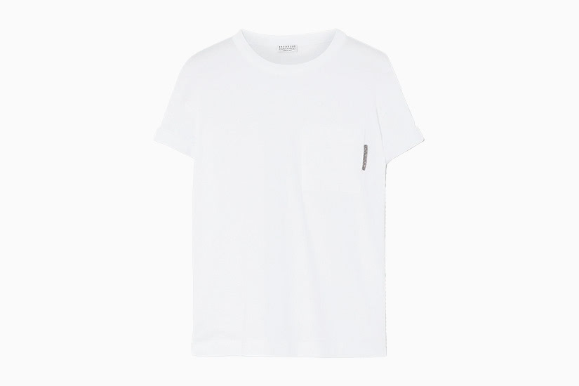 meilleur t-shirt blanc femme brunello cucinelli jersey tee luxe digital