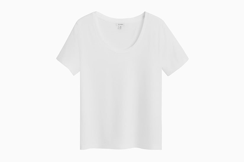 meilleur t-shirt blanc pour femme cuyana pima scoop neck tee luxe digital