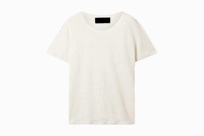 meilleur t-shirt blanc pour femme nili lotan irving linen tee luxe digital