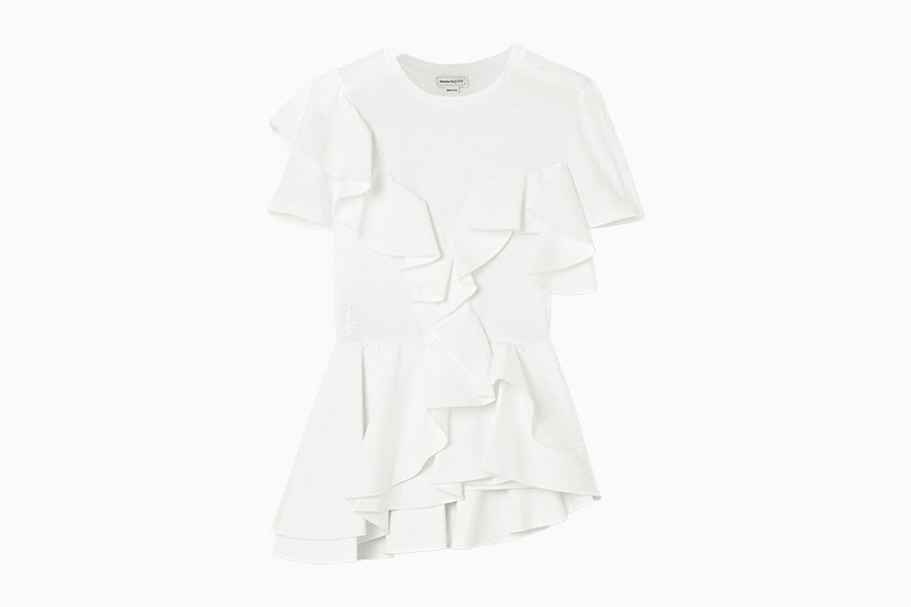 best white t-shirt women alexander mcqueen poplin tee luxe digital